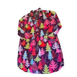 Nick & Nora Womens Christmas Tree Patterned Sleepwear Nightshirt L